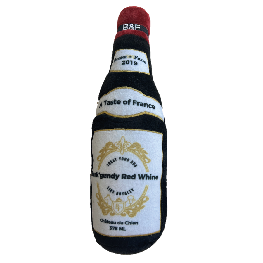 Bark'gundy Red Whine bottle plush dog toy